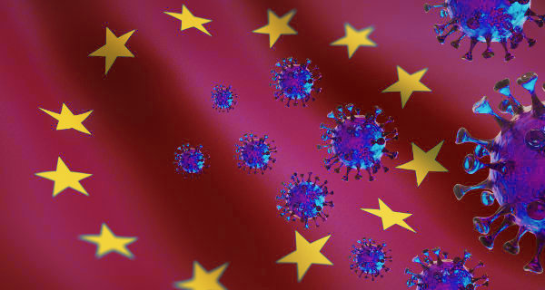 Corona Virus 2019nCoV mit Europa-Flagge. Foto: peterschreiber.media, Adobe Stock, Nr. 321050417